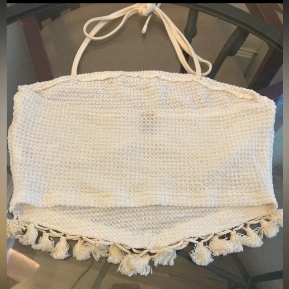 NWT SHEIN Crotchet Boho Knit White Skirt Set Size Large Bohemian Style 2 Piece - Picture 9 of 13